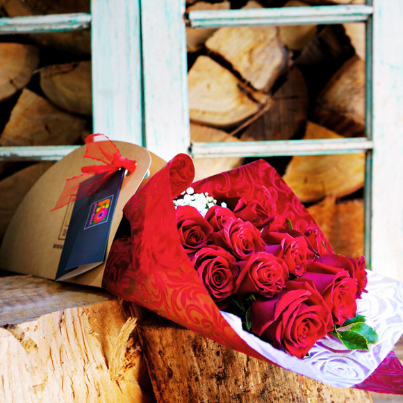 BOUQUET 12 ROSAS ROJAS
