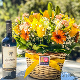 PACK CANASTO SILVESTRE + BOTELLA DE VINO ORGÁNICO LAS MULAS